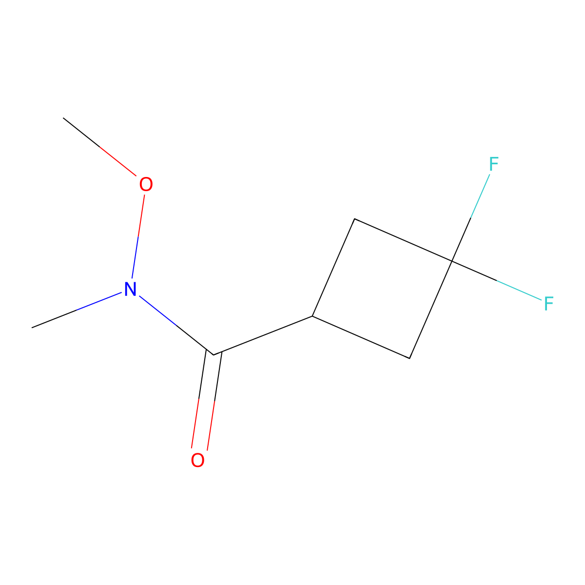 3,3-Difluoro-n-methoxy-n-methylcyclobutanecarboxamide molecular structure, CAS 1254223-51-2