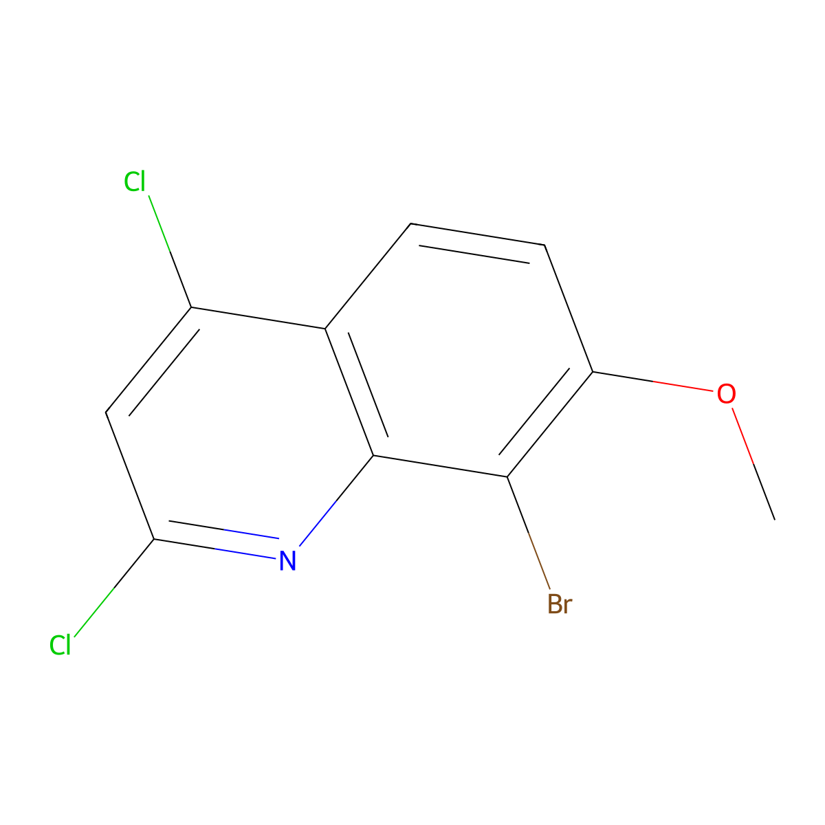 8-Bromo-2,4-dichloro-7-methoxyquinoline molecular structure, CAS 1254256-54-6