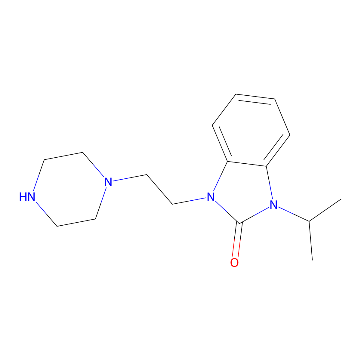 1-Isopropyl-3-(2-(piperazin-1-YL)ethyl)-1,3-dihydro-2H-benzo[D]imidazol-2-one molecular structure, CAS 1254273-32-9