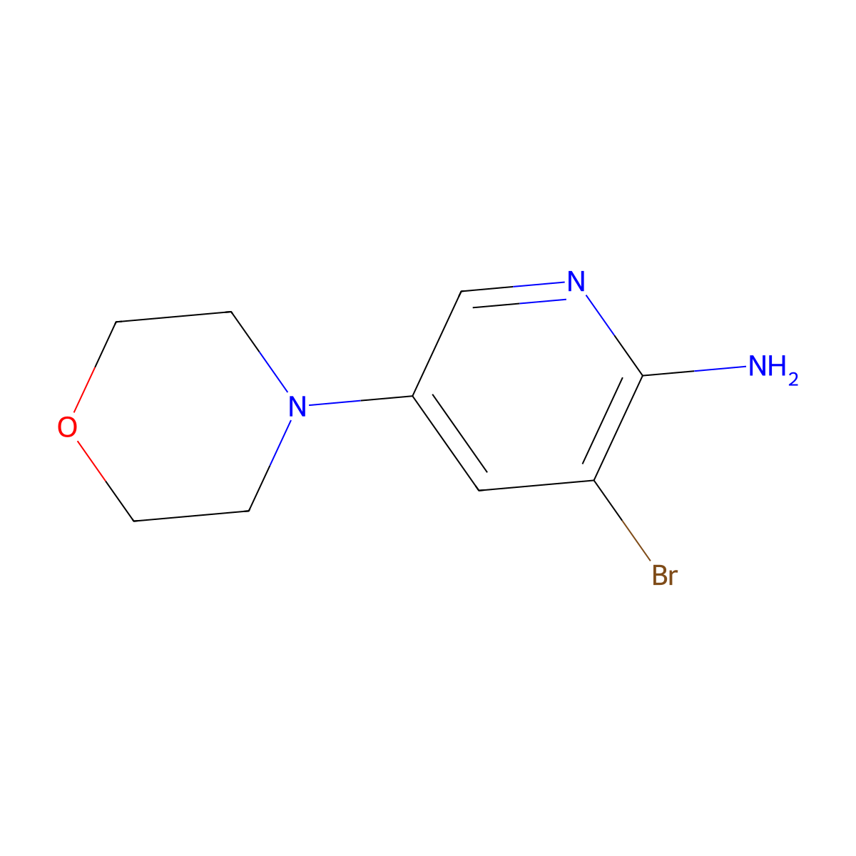 3-Bromo-5-morpholinopyridin-2-amine molecular structure, CAS 1254301-05-7