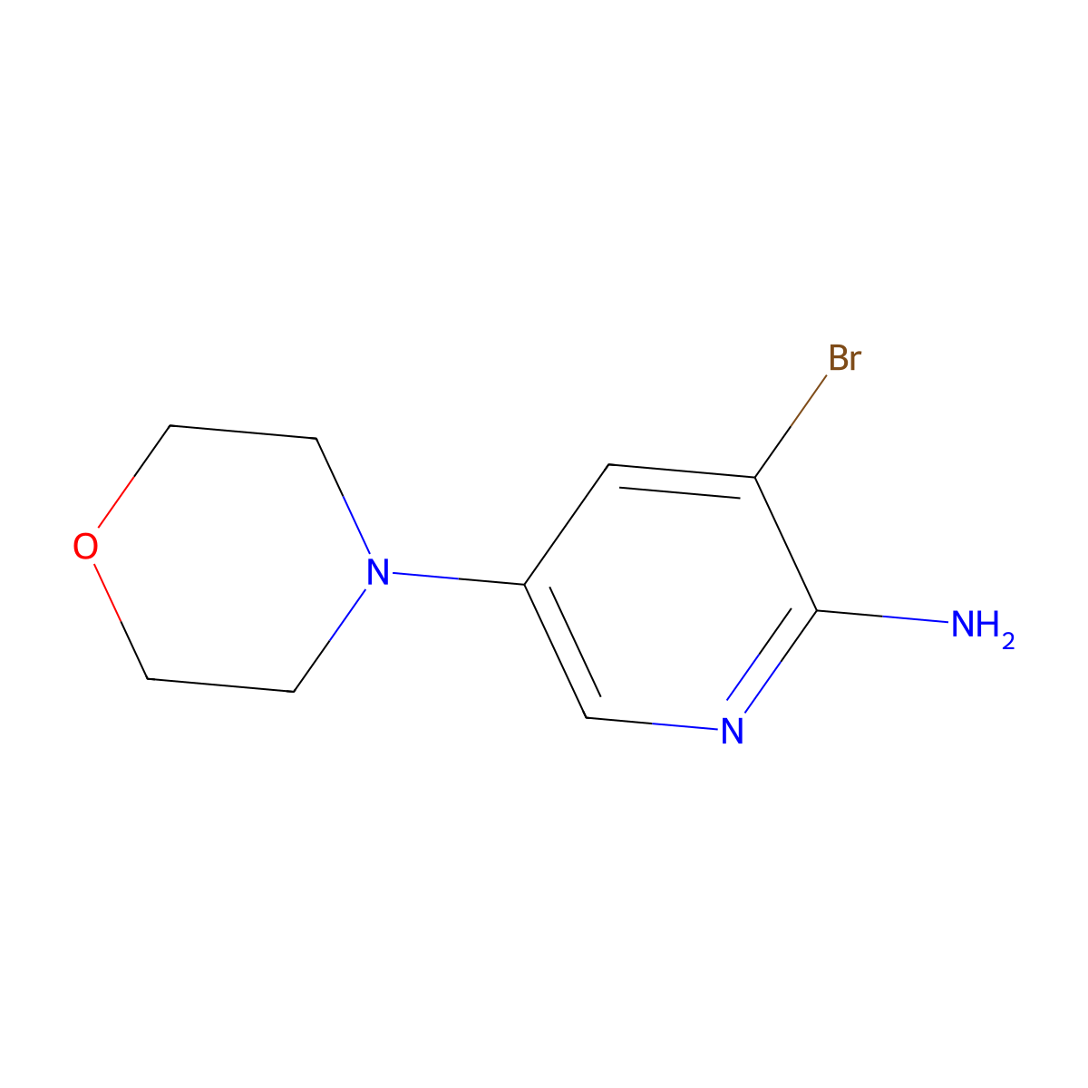3-Bromo-5-morpholinopyridin-2-amine molecular structure, CAS 1254301-05-7