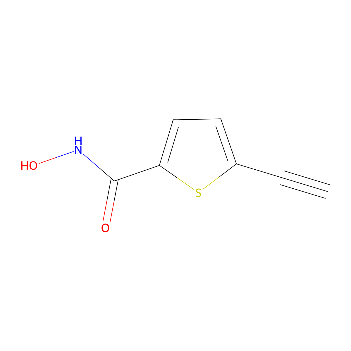 5-ethynyl-N-hydroxythiophene-2-carboxamide molecular structure, CAS 1254305-57-1