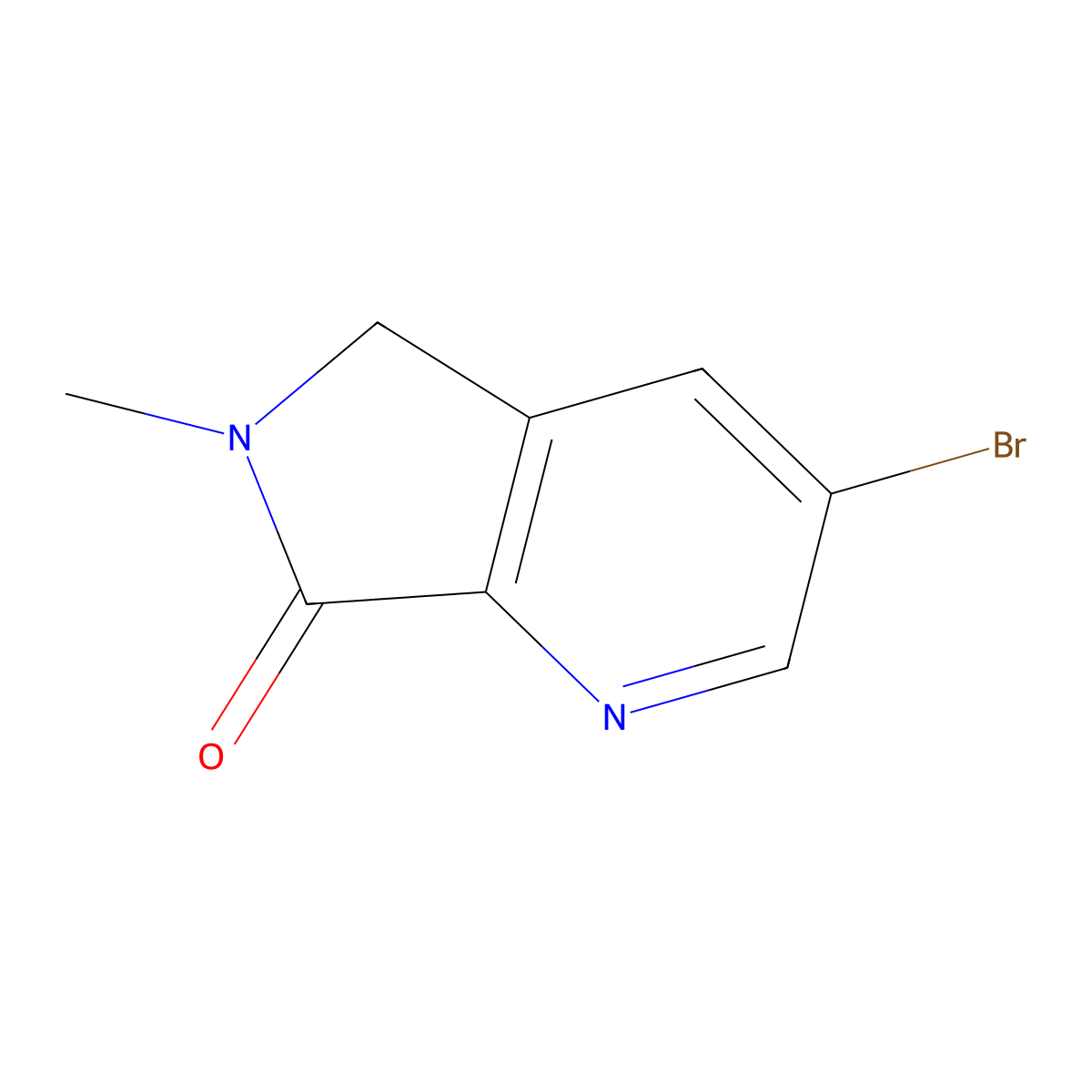 3-bromo-6-methyl-5H,6H,7H-pyrrolo[3,4-b]pyridin-7-one molecular structure, CAS 1254319-55-5