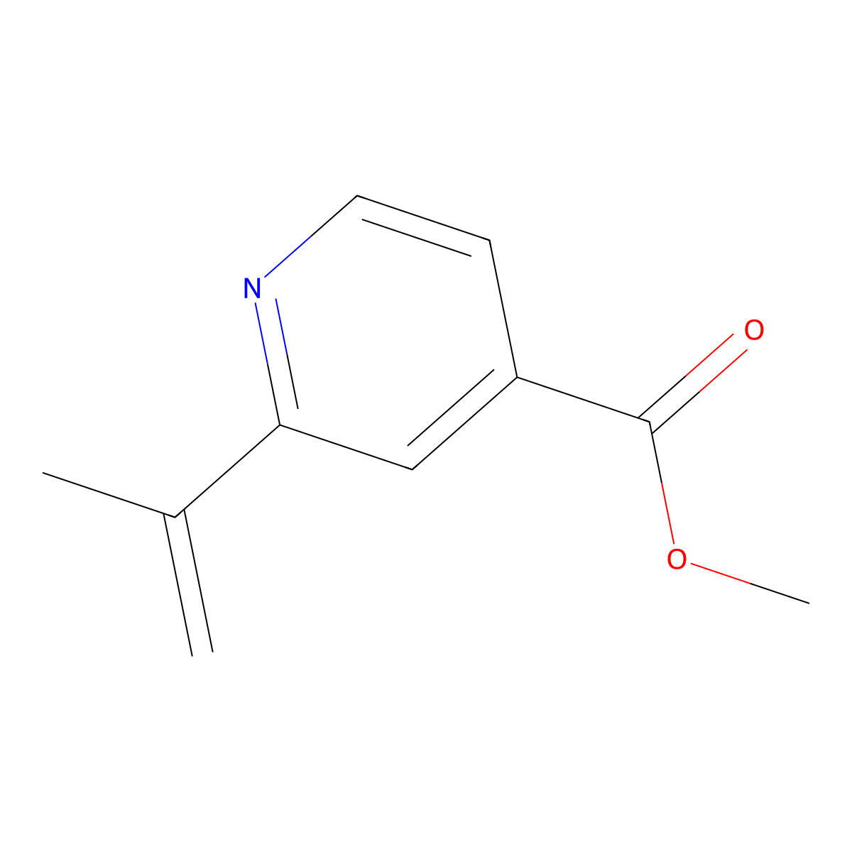 Methyl 2-prop-1-en-2-ylpyridine-4-carboxylate molecular structure, CAS 1254328-25-0