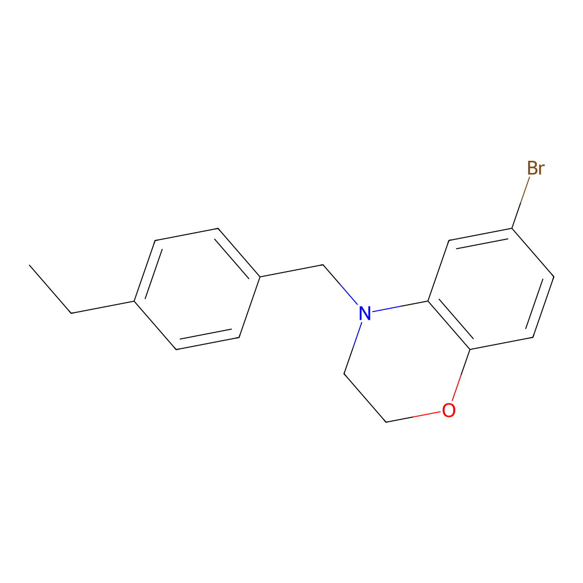 6-Bromo-4-[(4-ethylphenyl)methyl]-3,4-dihydro-2H-1,4-benzoxazine molecular structure, CAS 1254332-85-8
