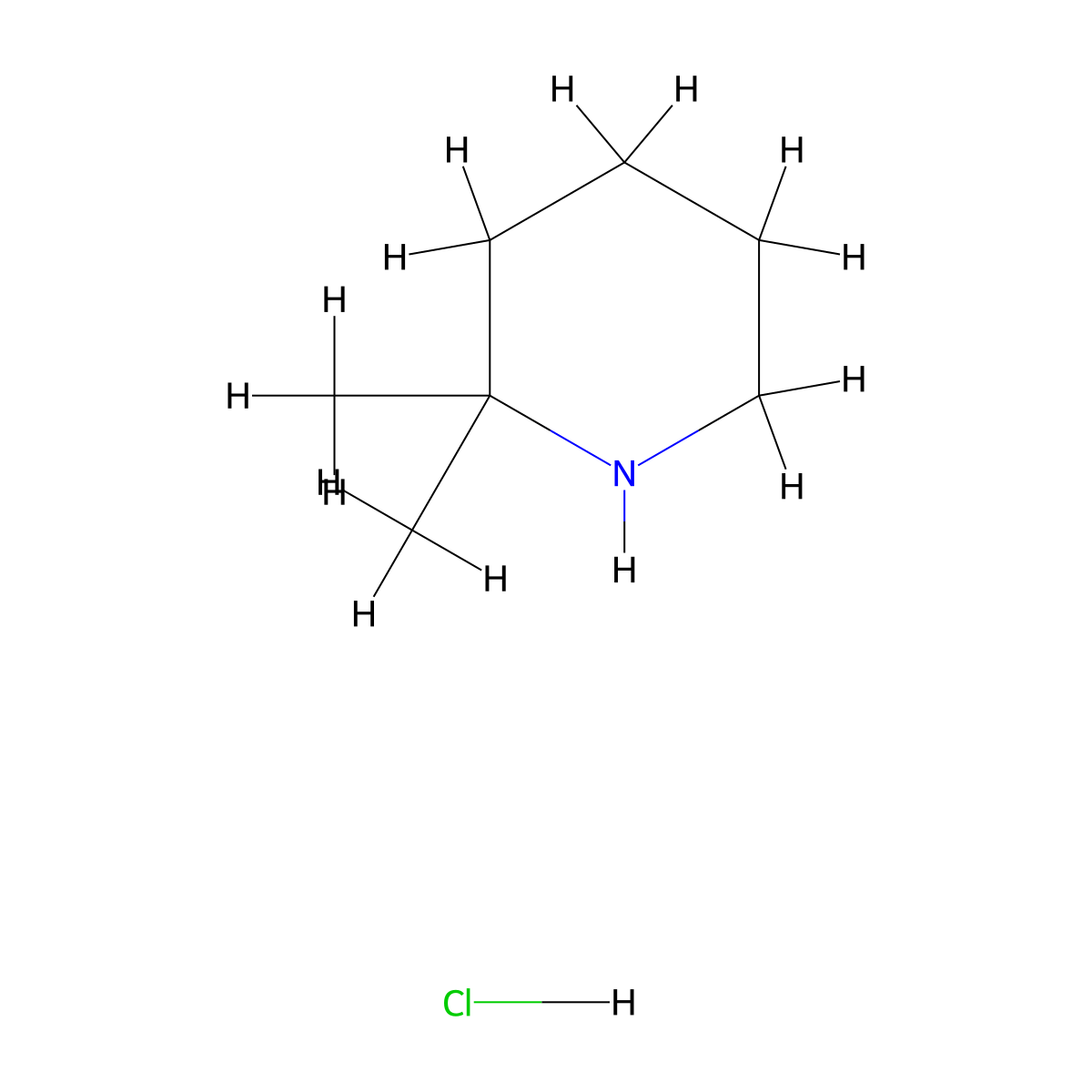 2,2-Dimethylpiperidine hydrochloride molecular structure, CAS 1254339-11-1