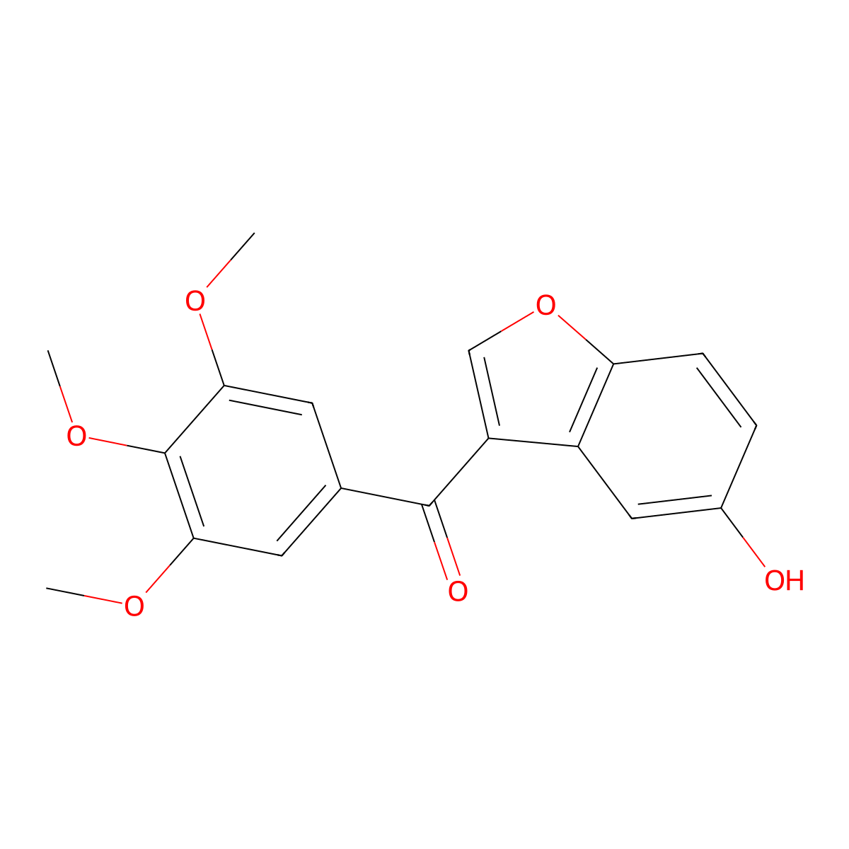 (5-Hydroxy-1-benzofuran-3-yl)(3,4,5-trimethoxyphenyl)methanone molecular structure, CAS 1254339-38-2