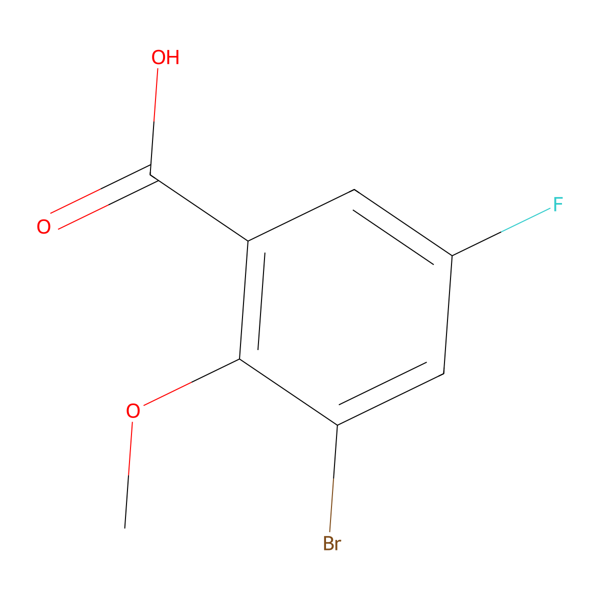 3-Bromo-5-fluoro-2-methoxybenzoic acid molecular structure, CAS 1254340-71-0