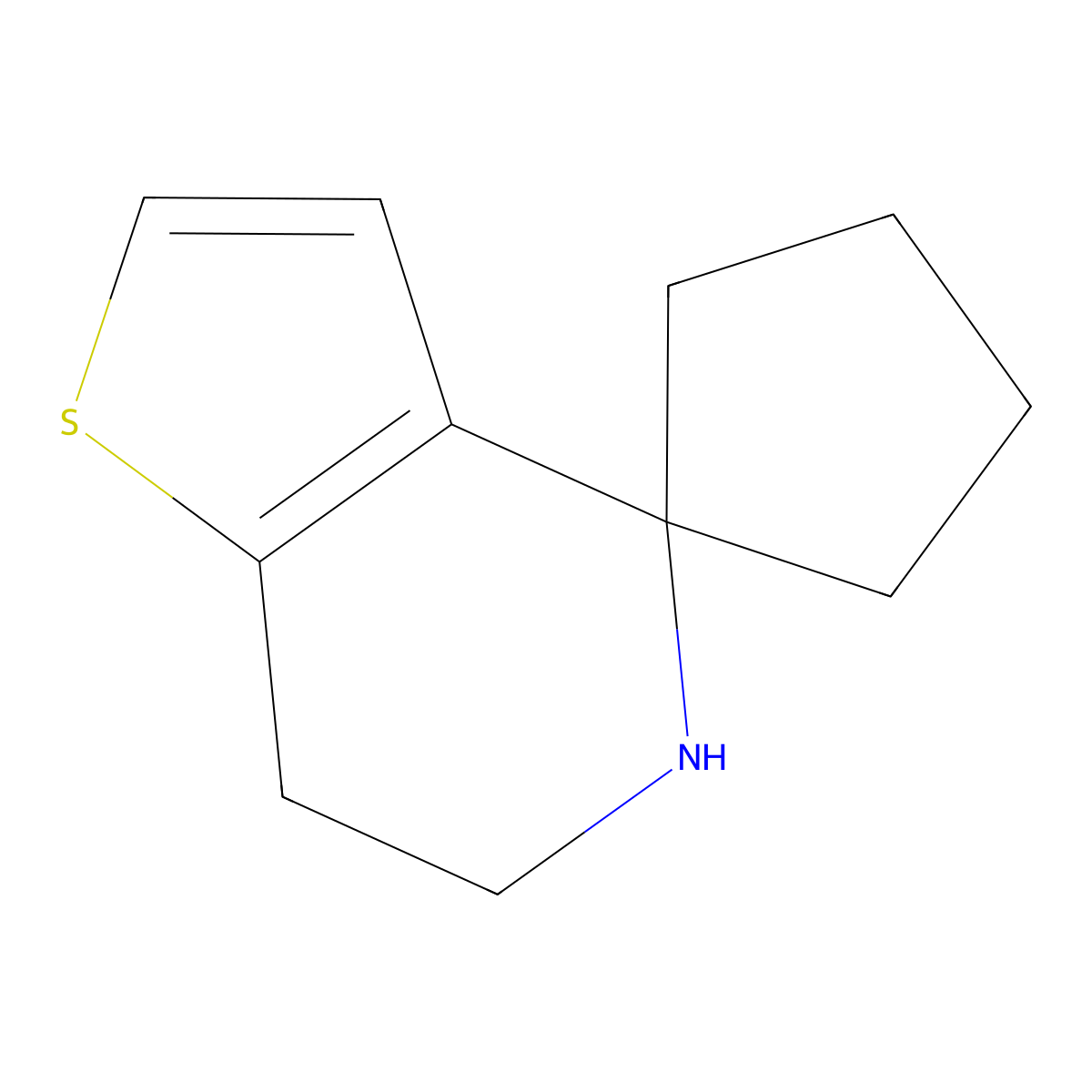 6',7'-Dihydro-5'H-spiro[cyclopentane-1,4'-thieno[3,2-c]pyridine] molecular structure, CAS 1254344-93-8