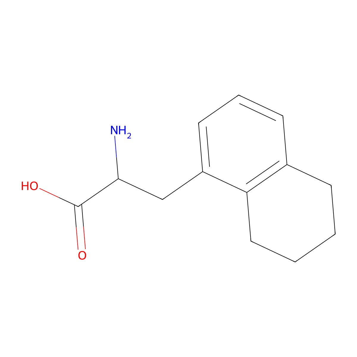 2-Amino-3-(5,6,7,8-tetrahydronaphthalen-1-yl)propanoic acid molecular structure, CAS 1254357-24-8