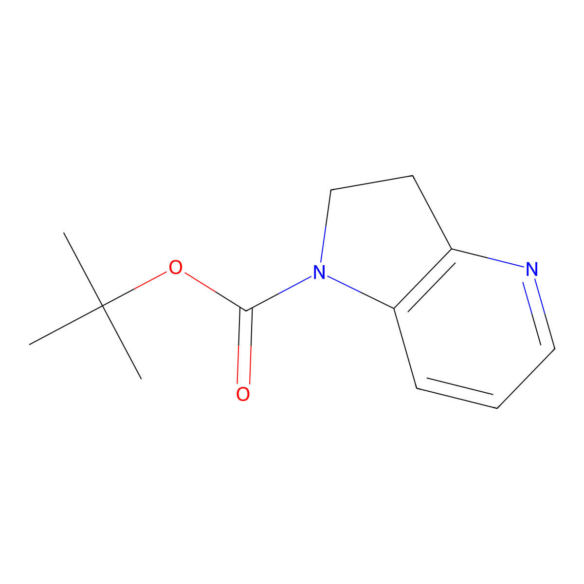 tert-butyl 2,3-dihydro-1H-pyrrolo[3,2-b]pyridine-1-carboxylate molecular structure, CAS 1254360-67-2
