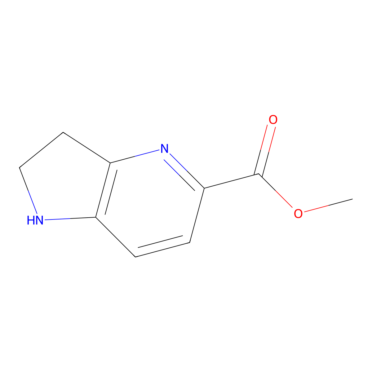 Methyl 1H,2H,3H-pyrrolo[3,2-B]pyridine-5-carboxylate molecular structure, CAS 1254360-91-2