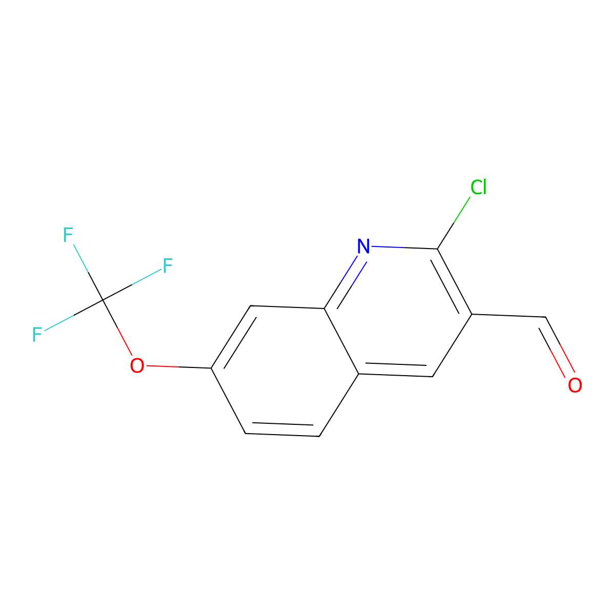 2-Chloro-7-(trifluoromethoxy)quinoline-3-carbaldehyde molecular structure, CAS 1254366-15-8