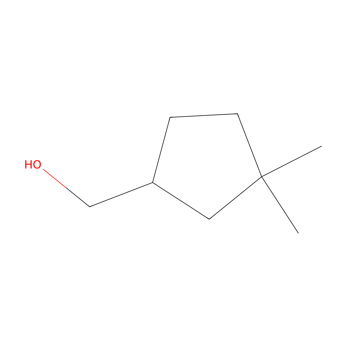 (3,3-Dimethylcyclopentyl)methanol molecular structure, CAS 125440-05-3