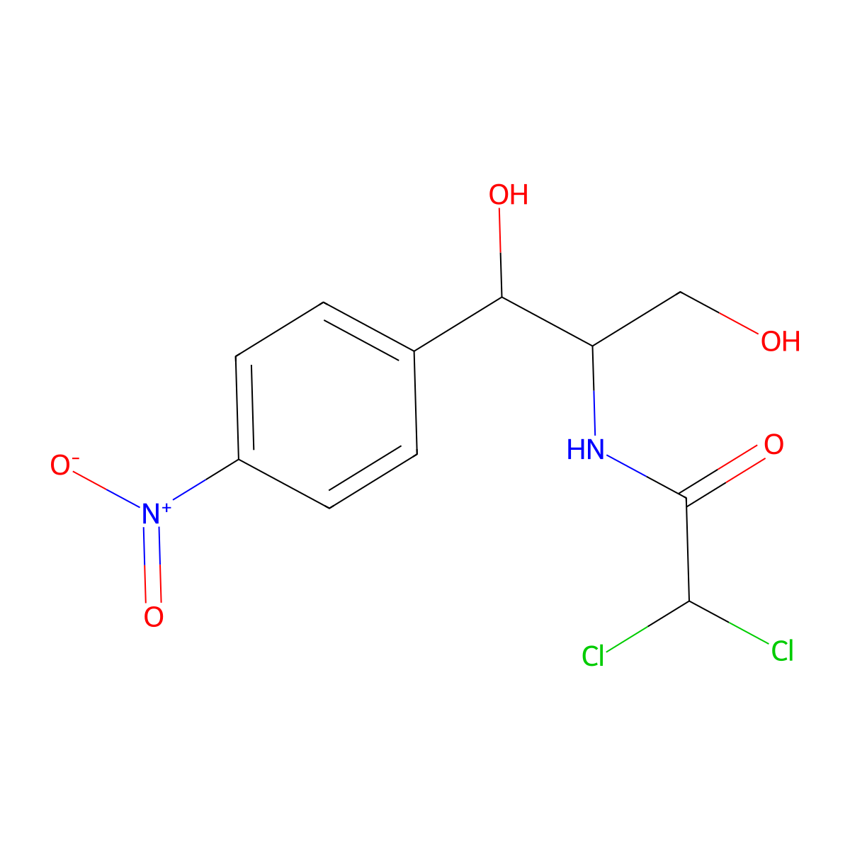 Chloramphenicol molecular structure, CAS 125440-98-4