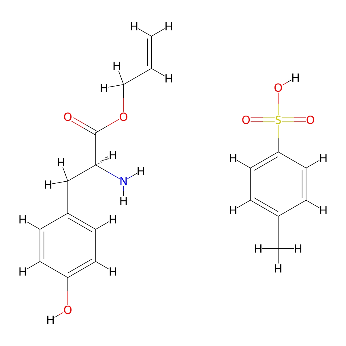(S)-Allyl 2-amino-3-(4-hydroxyphenyl)propanoate 4-methylbenzenesulfonate molecular structure, CAS 125441-05-6
