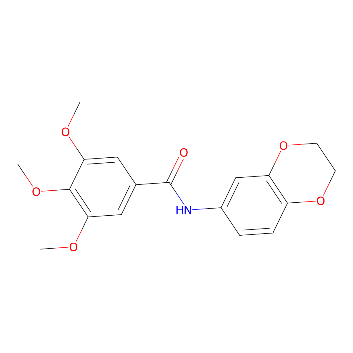 N-(2,3-dihydro-1,4-benzodioxin-6-yl)-3,4,5-trimethoxybenzamide molecular structure, CAS 125444-22-6