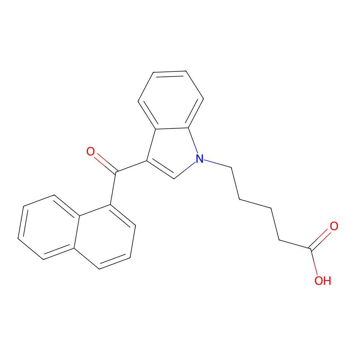 JWH-018 N-Pentanoic acid metabolite molecular structure, CAS 1254475-87-0