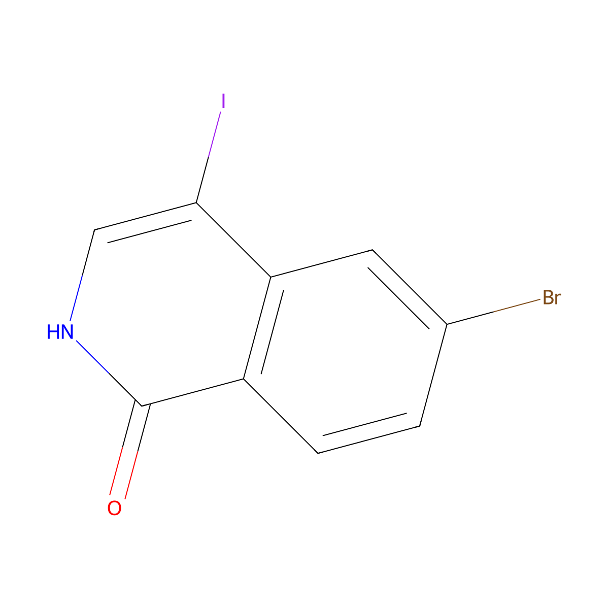 6-Bromo-4-iodo-1,2-dihydroisoquinolin-1-one molecular structure, CAS 1254514-10-7