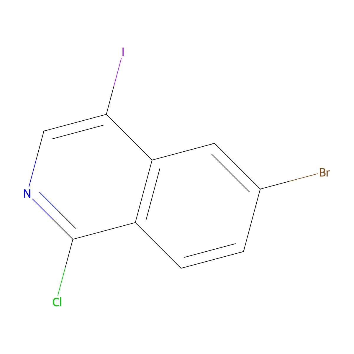 6-Bromo-1-chloro-4-iodoisoquinoline molecular structure, CAS 1254514-20-9