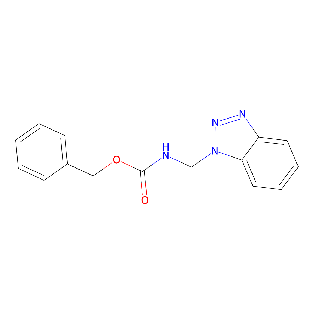 Benzyl N-(benzotriazol-1-ylmethyl)carbamate molecular structure, CAS 125453-11-4