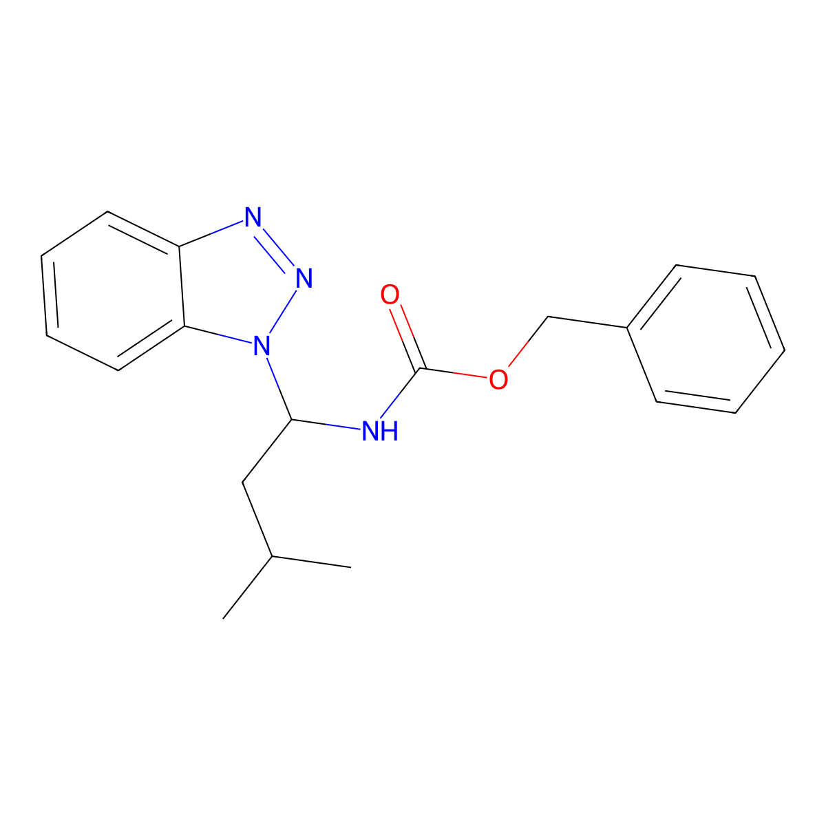 Benzyl N-[1-(1H-1,2,3-benzotriazol-1-yl)-3-methylbutyl]carbamate molecular structure, CAS 125453-14-7
