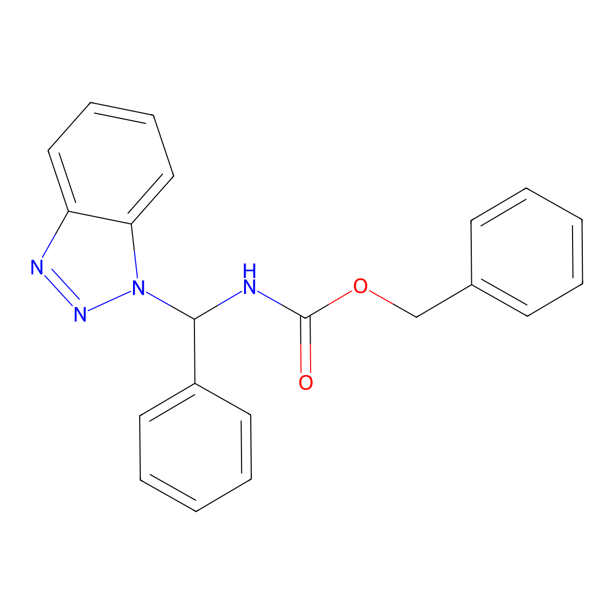 Benzyl N-[1H-1,2,3-benzotriazol-1-yl(phenyl)methyl]carbamate molecular structure, CAS 125453-15-8
