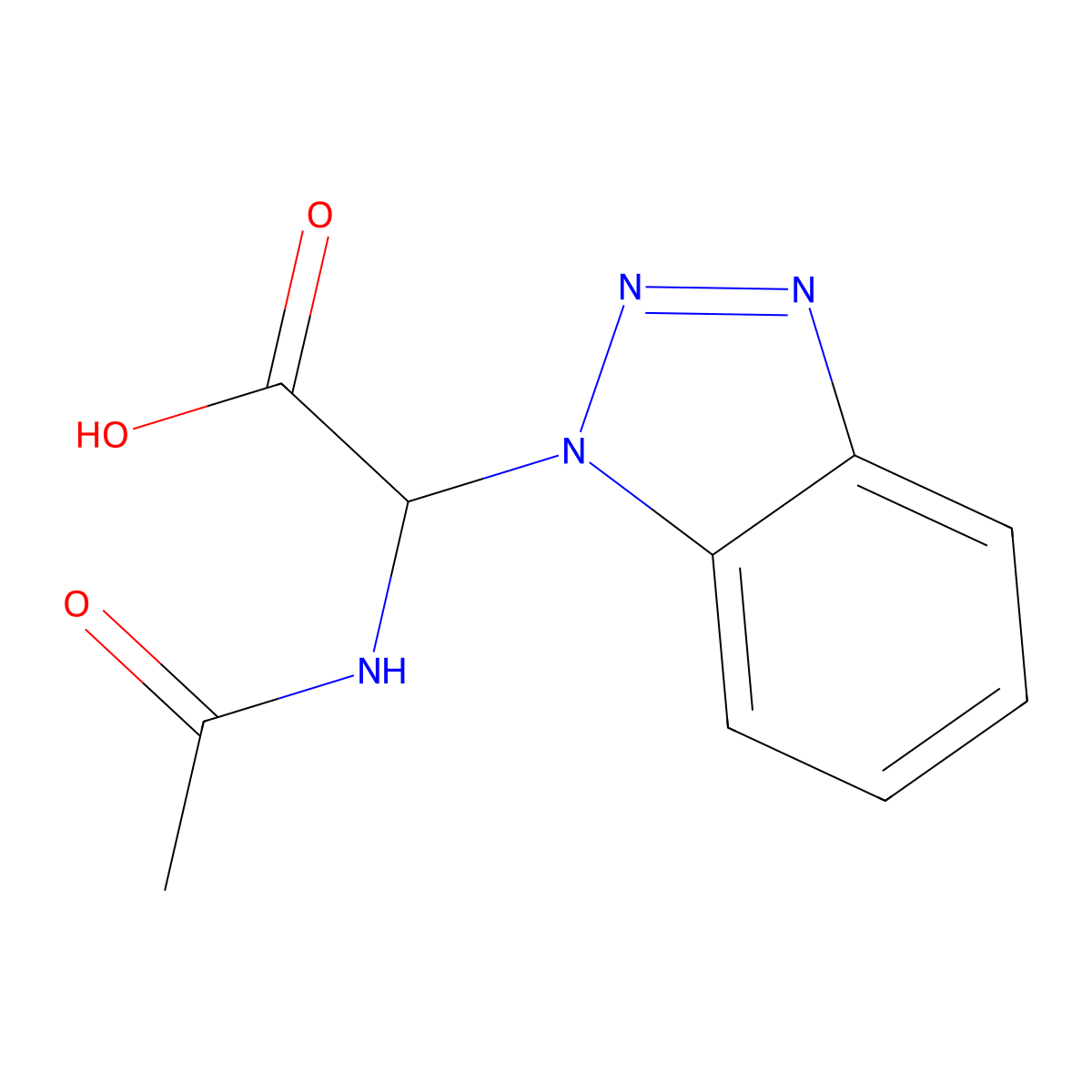2-(1H-1,2,3-Benzotriazol-1-yl)-2-acetamidoacetic acid molecular structure, CAS 125453-16-9