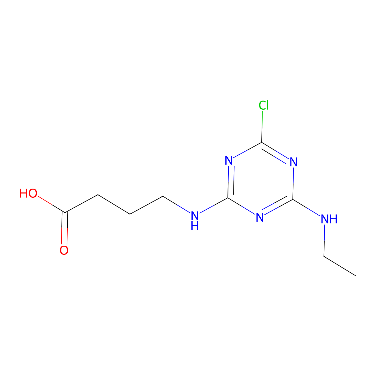 Butnoic acid, 4-((4-chloro-6-(ethylamino)-1,3,5-triazin-2-yl)amino)- molecular structure, CAS 125454-26-4