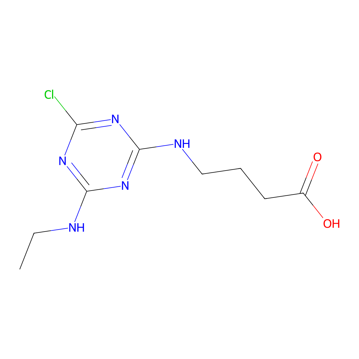 Butnoic acid, 4-((4-chloro-6-(ethylamino)-1,3,5-triazin-2-yl)amino)- molecular structure, CAS 125454-26-4