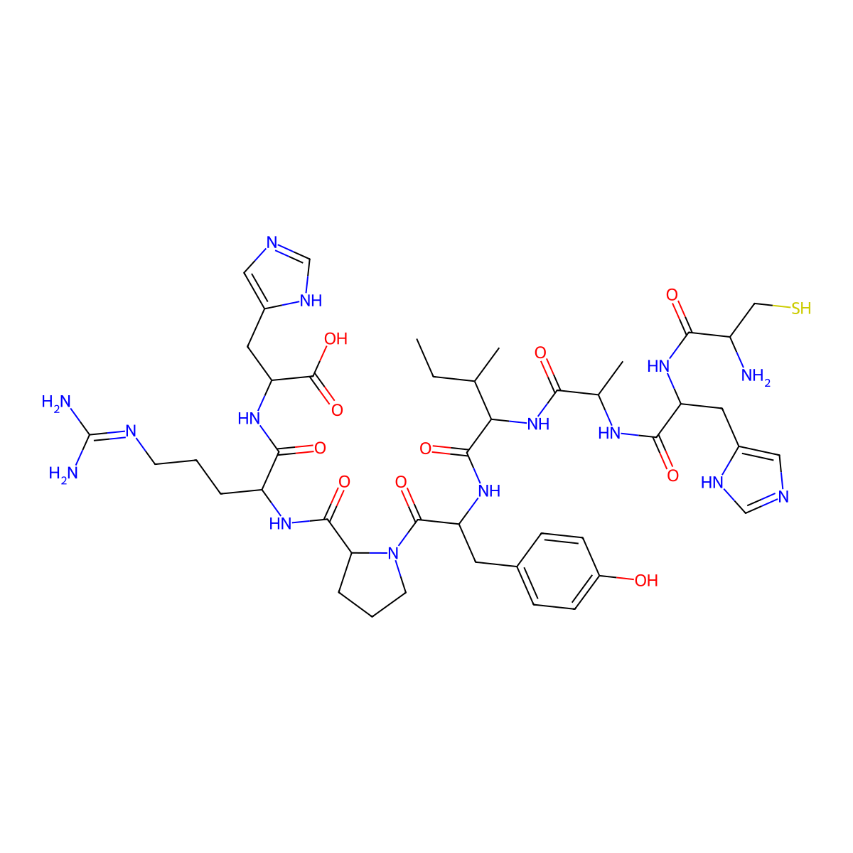 H-Cys-His-Ala-Ile-Tyr-Pro-Arg-His-OH molecular structure, CAS 1254540-73-2