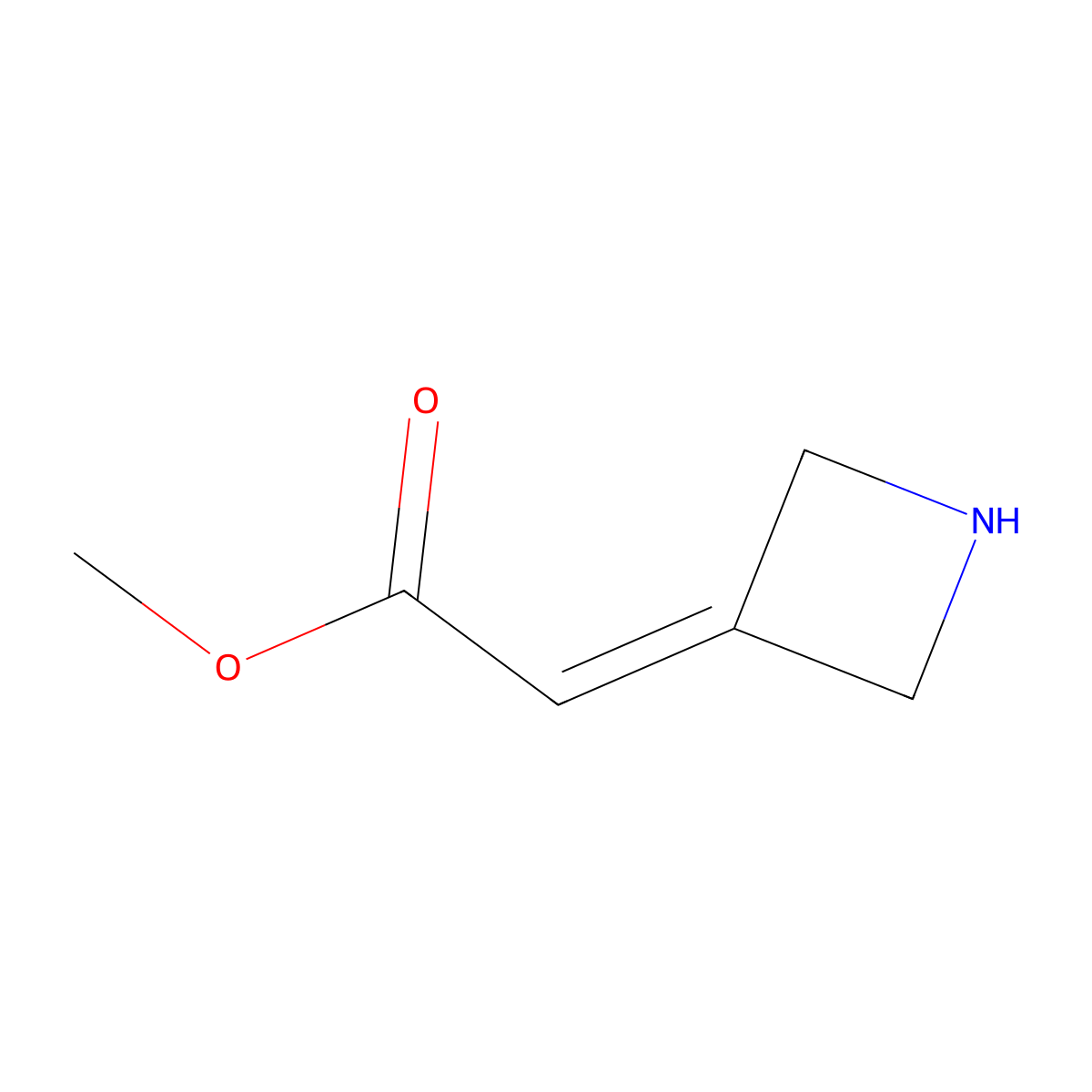 Methyl 2-(azetidin-3-ylidene)acetate molecular structure, CAS 1254543-80-0