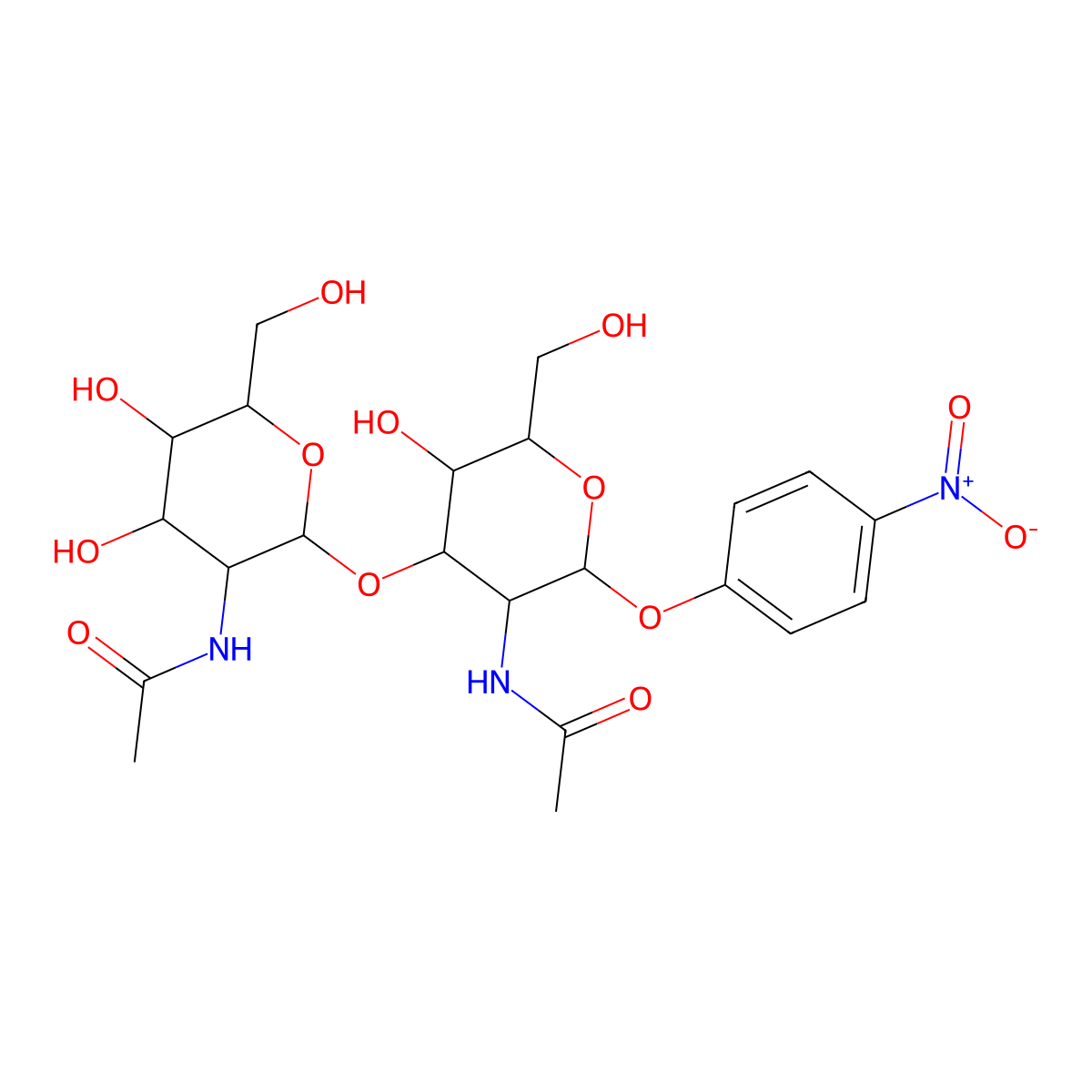 GlcNAc-b-1,3-GalNAc-a-PNP molecular structure, CAS 125455-64-3