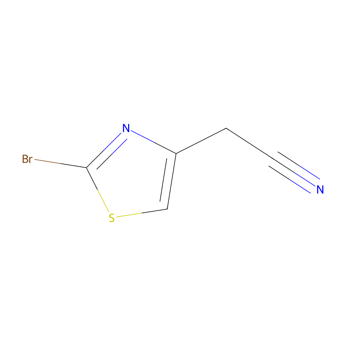 2-(2-Bromo-1,3-thiazol-4-yl)acetonitrile molecular structure, CAS 1254558-78-5