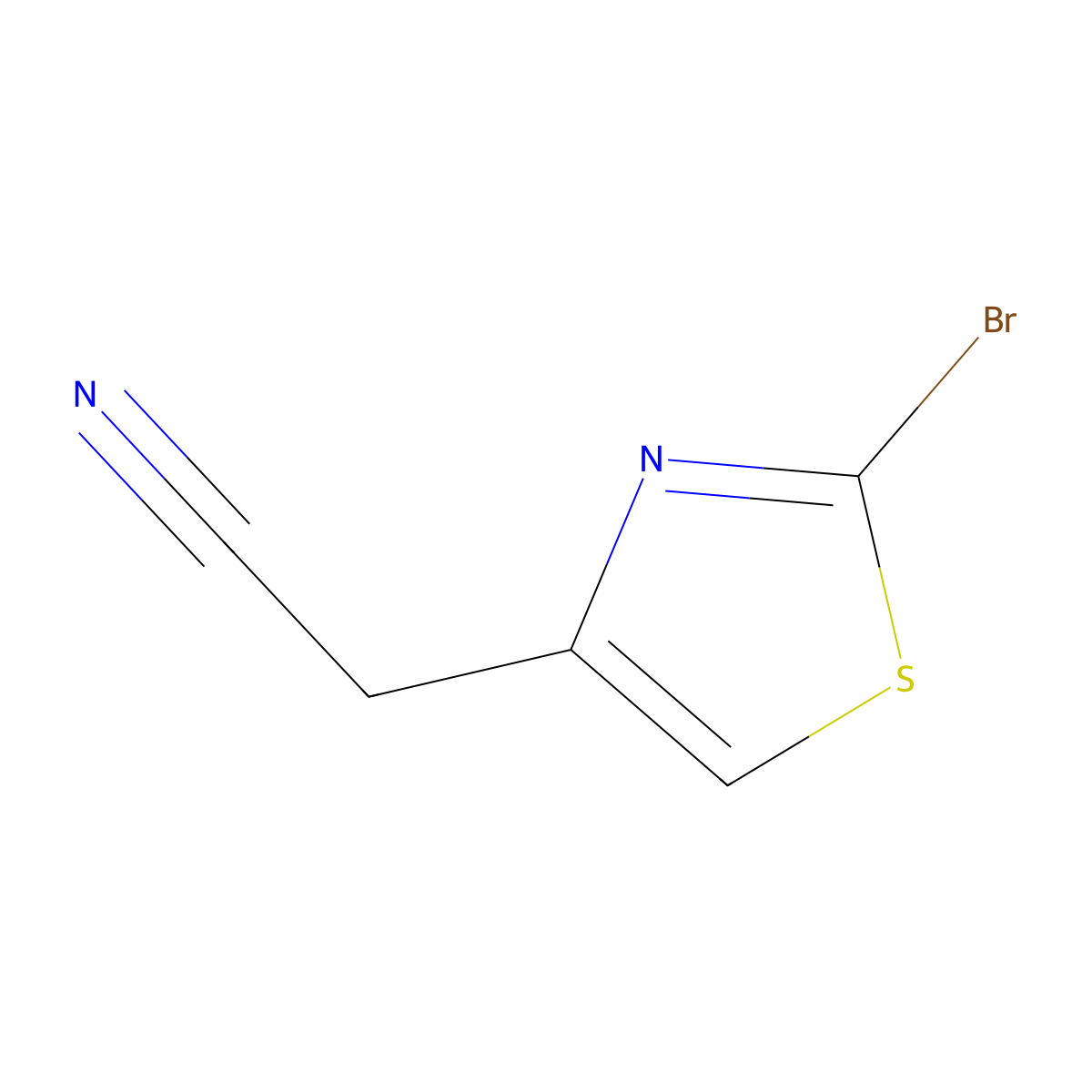 2-(2-Bromo-1,3-thiazol-4-yl)acetonitrile molecular structure, CAS 1254558-78-5