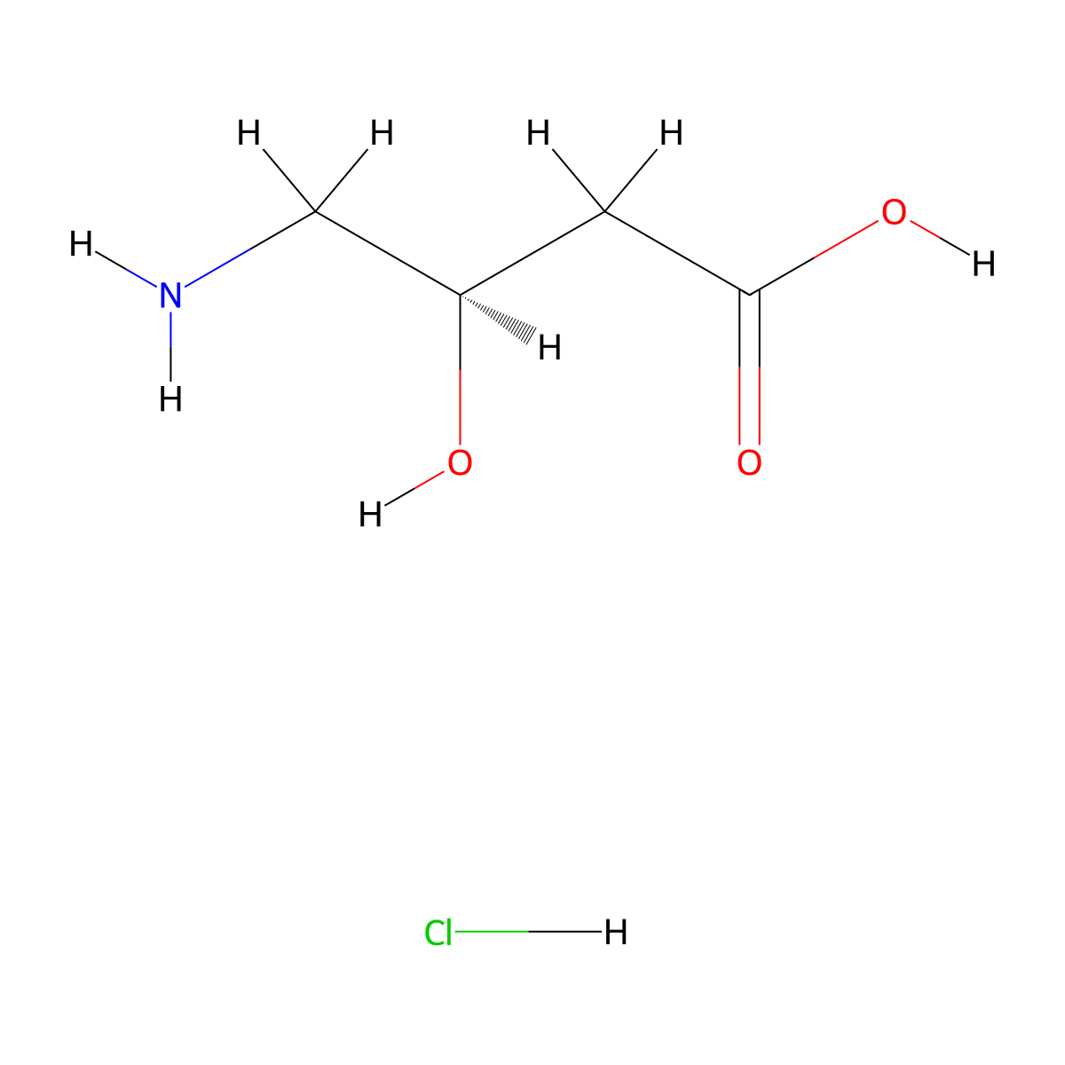 (3R)-4-amino-3-hydroxybutanoic acid hydrochloride molecular structure, CAS 1254562-04-3
