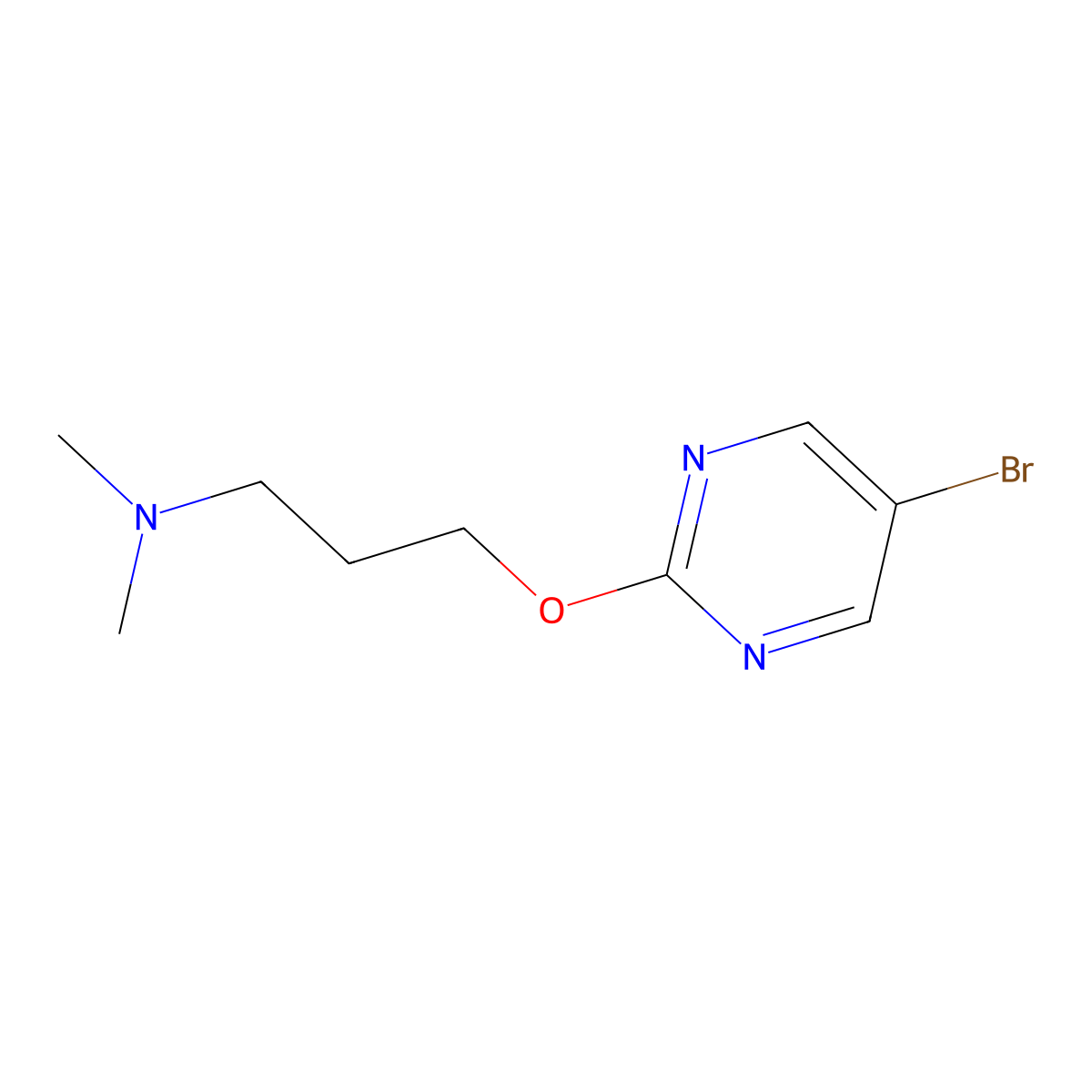 [3-(5-Bromo-pyrimidin-2-yloxy)-propyl]-dimethyl-amine molecular structure, CAS 1254567-66-2