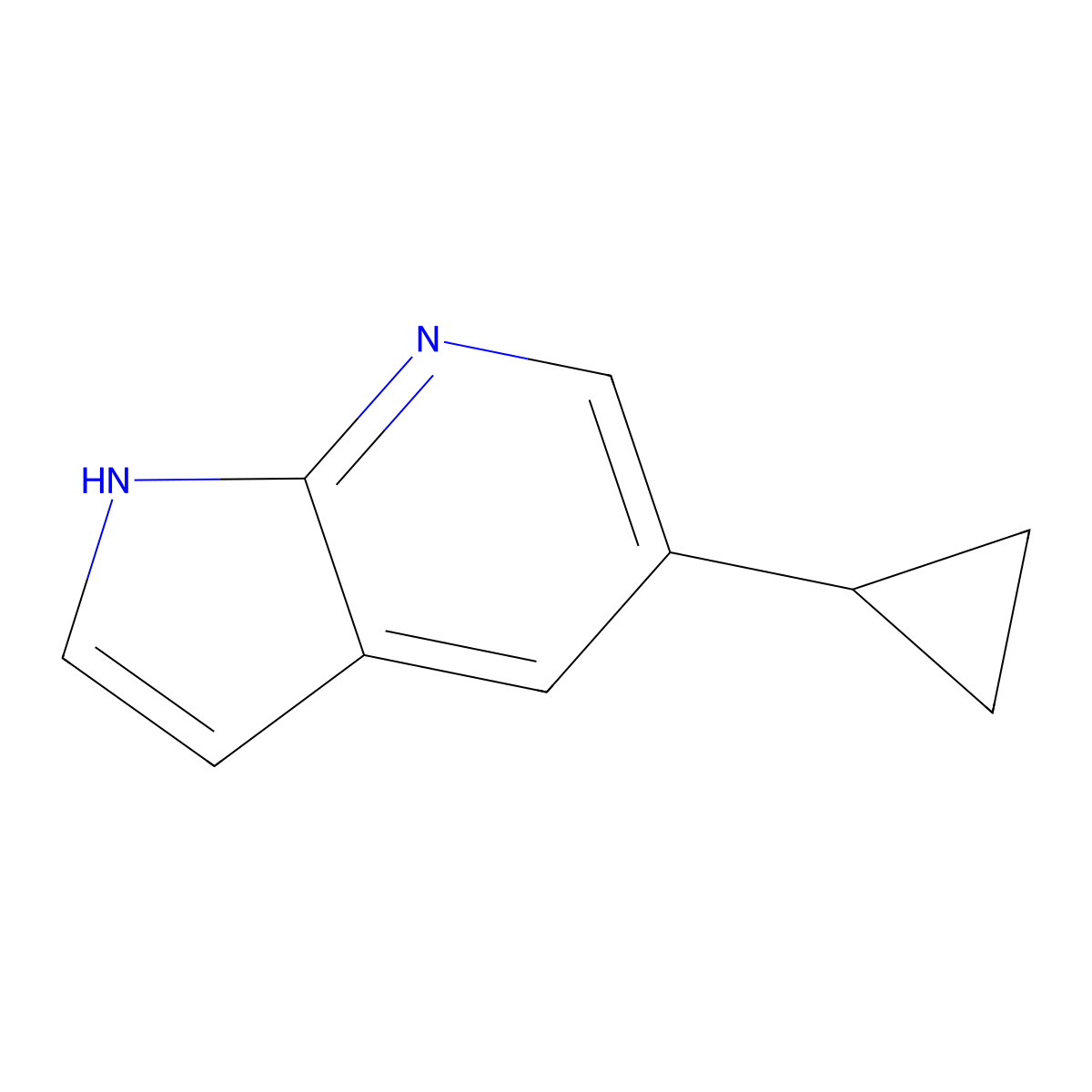 5-cyclopropyl-1H-pyrrolo[2,3-b]pyridine molecular structure, CAS 1254567-75-3