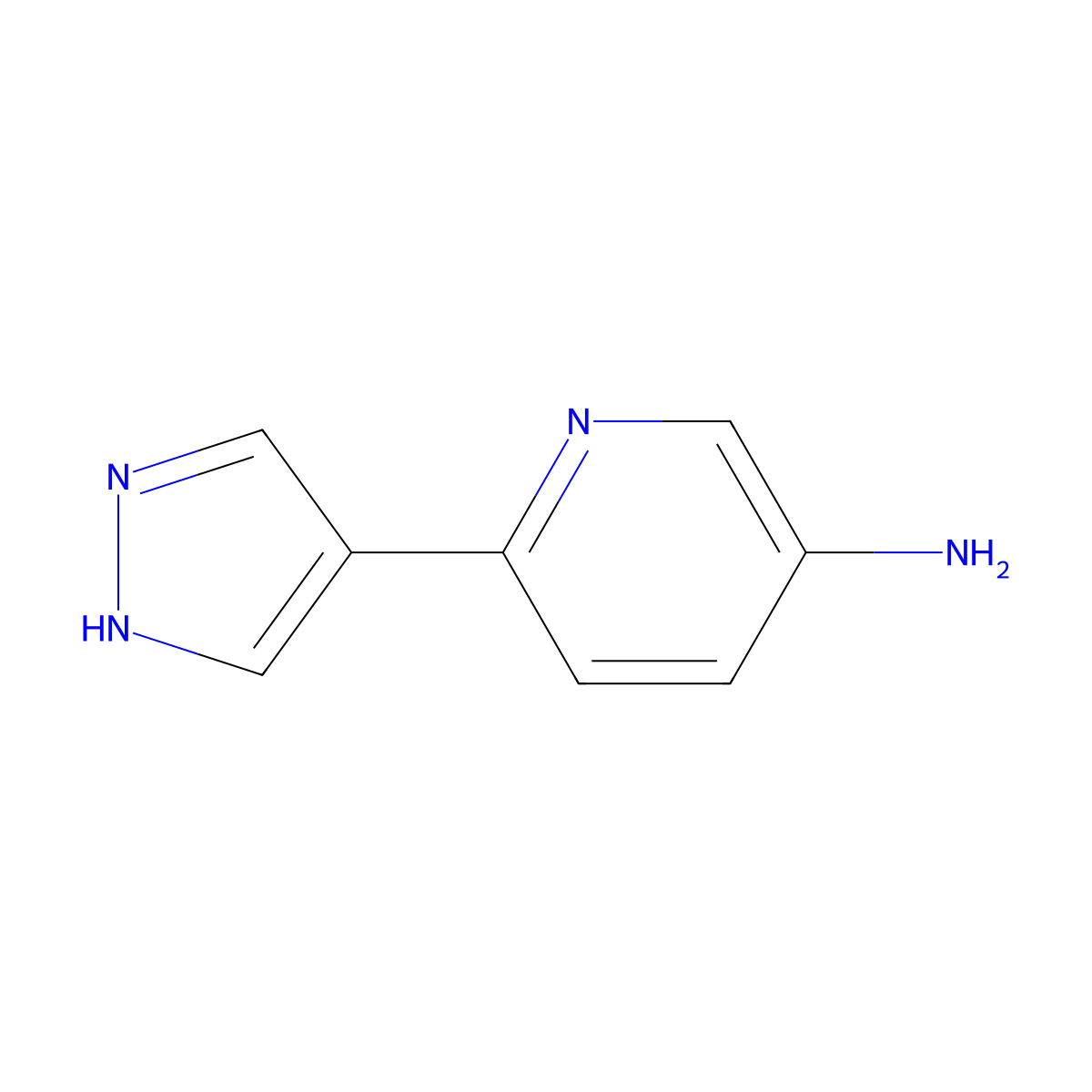 3-Amino-6-(pyrazol-4-yl)pyridine molecular structure, CAS 1254583-06-6