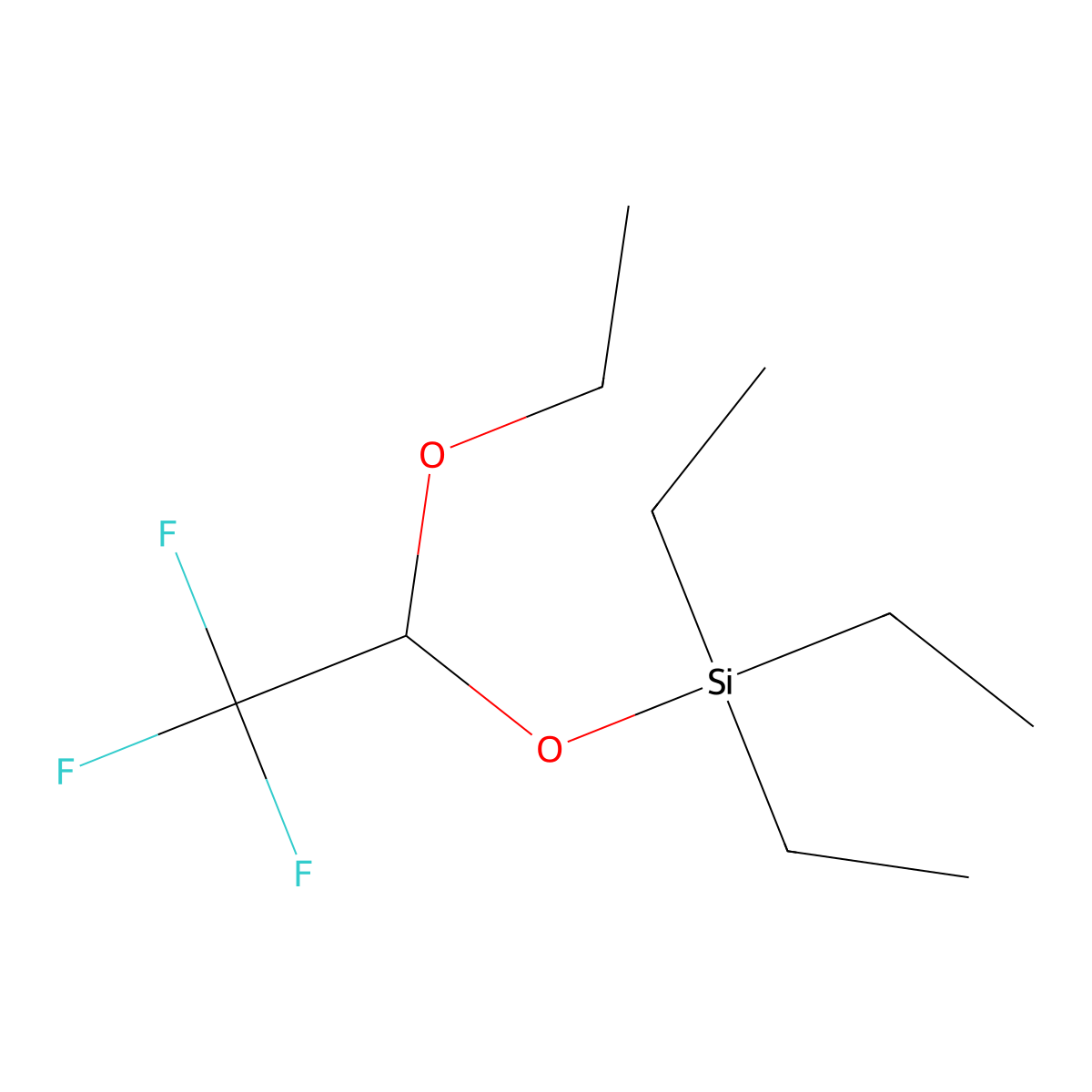 (1-Ethoxy-2,2,2-trifluoroethoxy) triethylsilane molecular structure, CAS 1254592-76-1