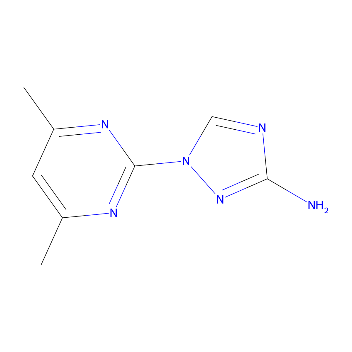 1-(4,6-dimethylpyrimidin-2-yl)-1H-1,2,4-triazol-3-amine molecular structure, CAS 125461-81-6