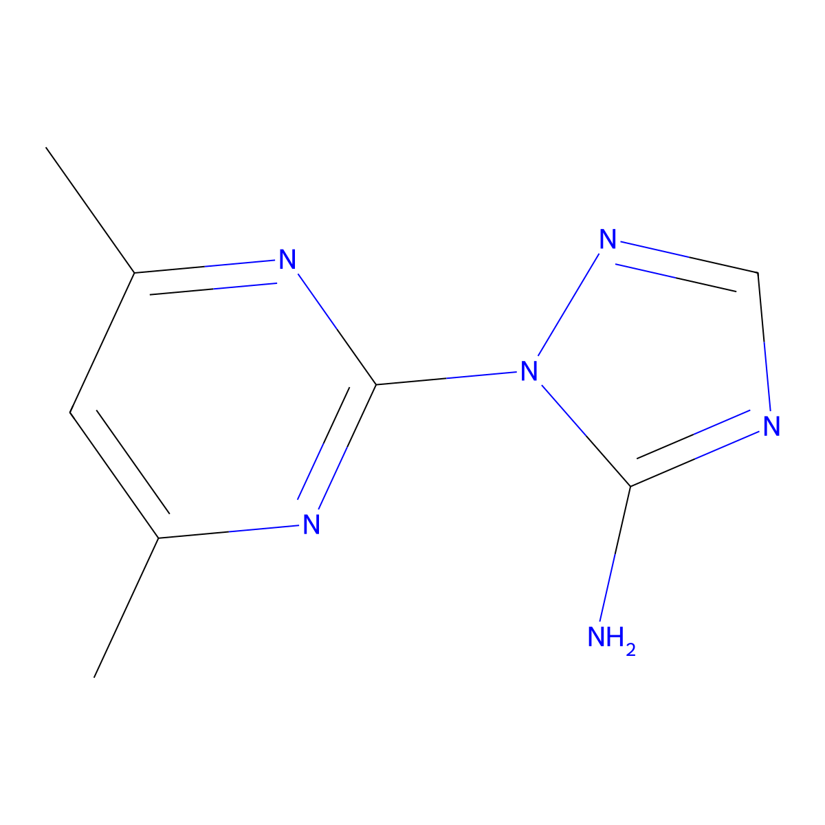 1-(4,6-dimethylpyrimidin-2-yl)-1H-1,2,4-triazol-5-amine molecular structure, CAS 125461-82-7