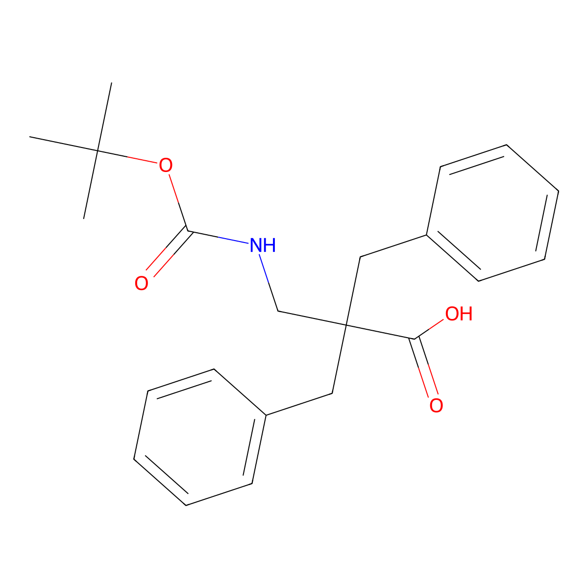 3-Bocamino-2,2-dibenzyl-propionic acid molecular structure, CAS 125469-91-2
