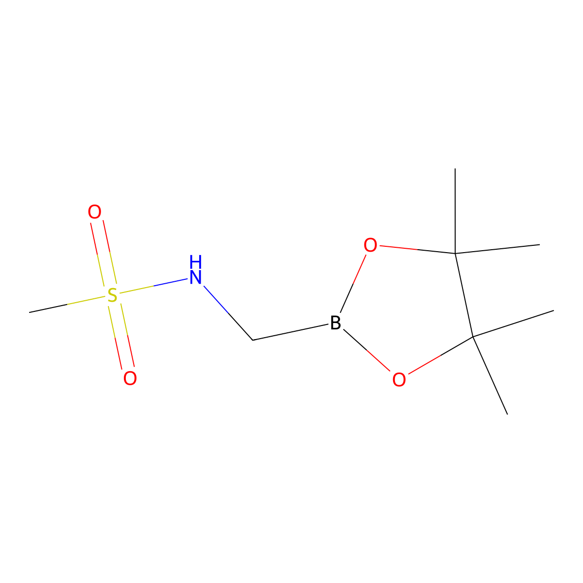 N-((tetramethyl-1,3,2-dioxaborolan-2-yl)methyl)methanesulfonamide molecular structure, CAS 1254692-08-4
