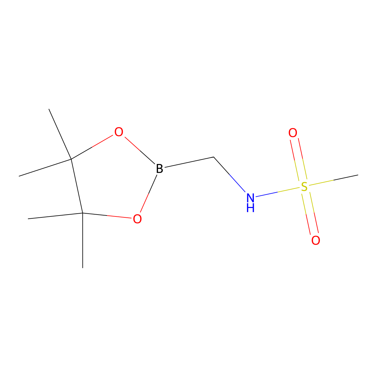 N-((tetramethyl-1,3,2-dioxaborolan-2-yl)methyl)methanesulfonamide molecular structure, CAS 1254692-08-4