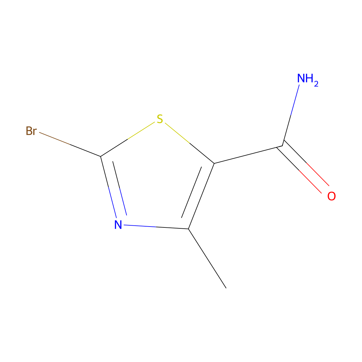 2-Bromo-4-methylthiazole-5-carboxamide molecular structure, CAS 1254694-56-8