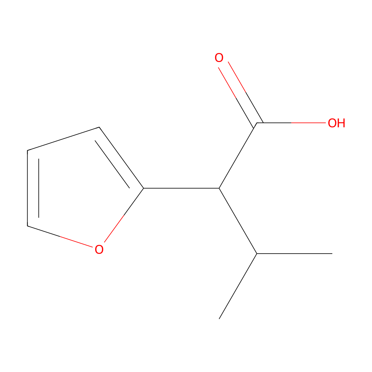 2-(Furan-2-yl)-3-methylbutanoic acid molecular structure, CAS 125470-52-2