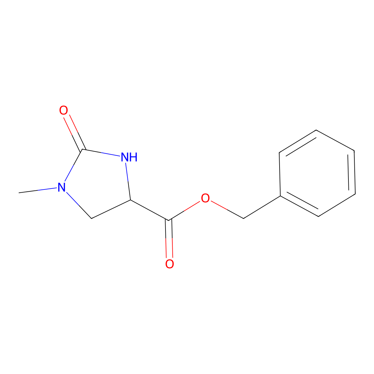 (R)-Benzyl 1-methyl-2-oxo-imidazolidine-4-carboxylate molecular structure, CAS 1254700-17-8