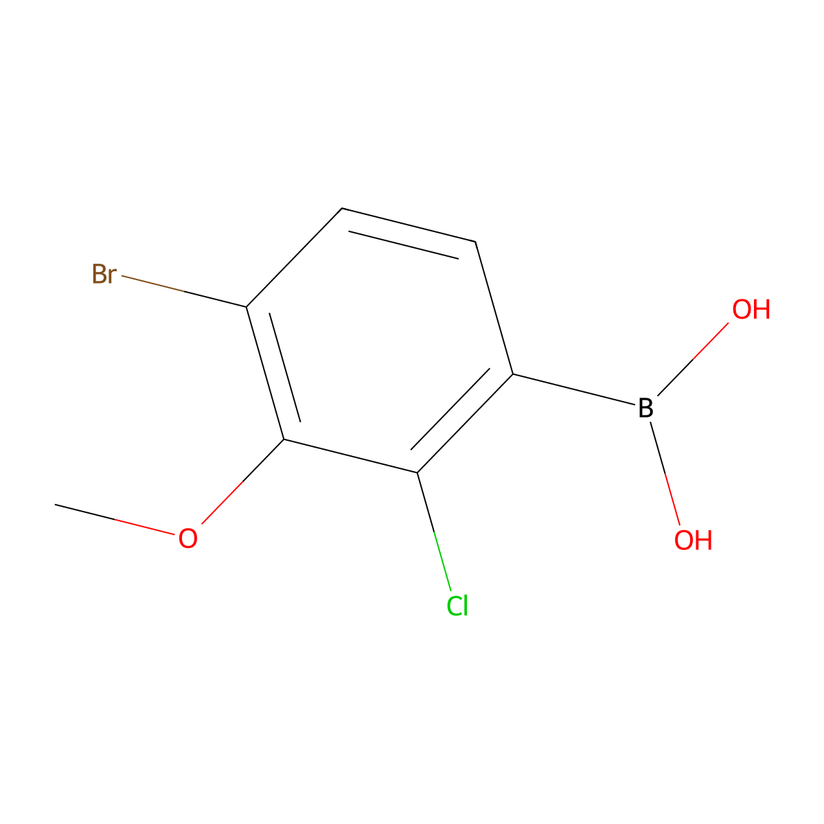 4-Bromo-2-chloro-3-methoxyphenylboronic acid molecular structure, CAS 1254701-00-2