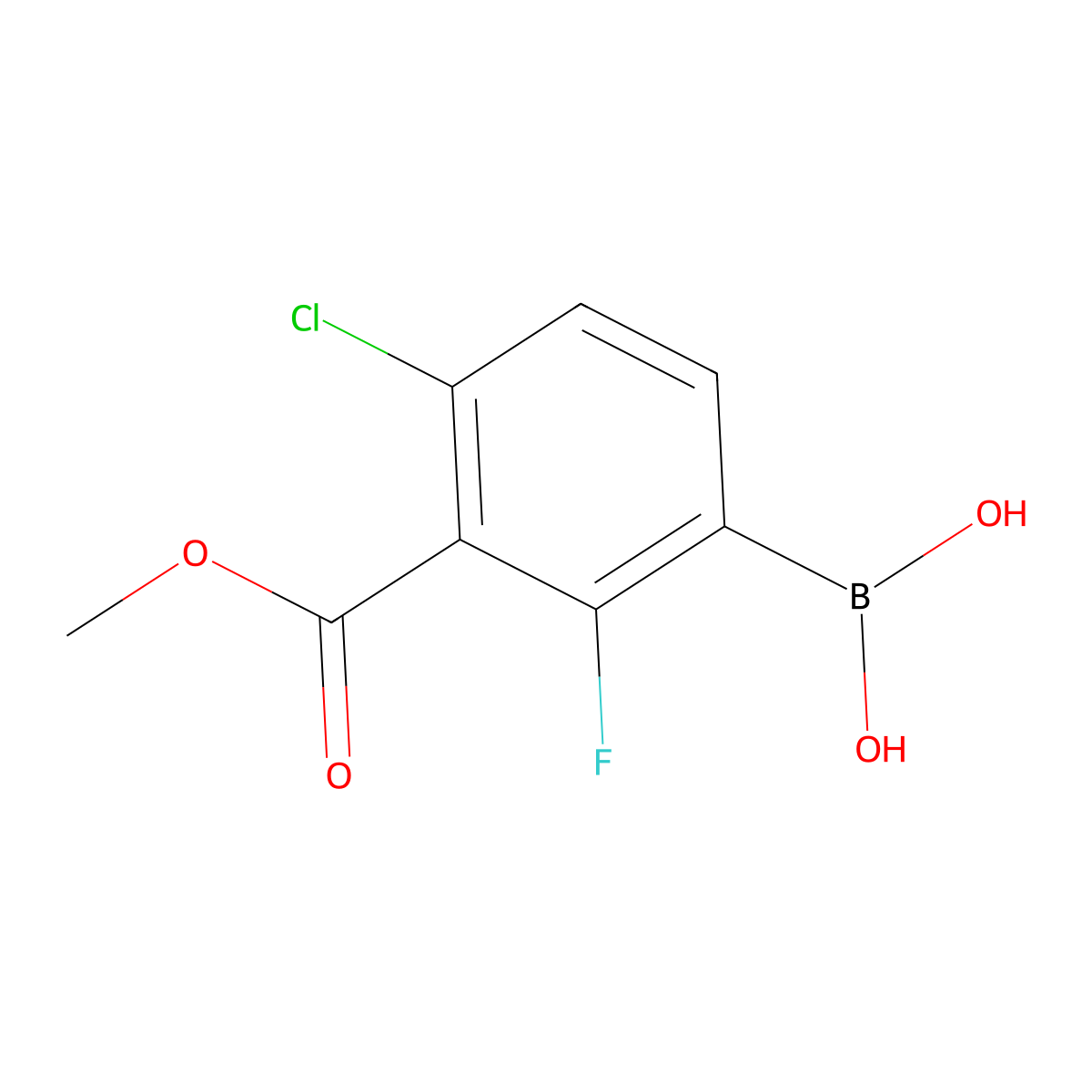 (4-Chloro-2-fluoro-3-(methoxycarbonyl)phenyl)boronic acid molecular structure, CAS 1254701-01-3